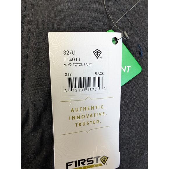First Tactical V2 Tactical Pants Mens 32 Black Unhemmed Ripstop Straight Leg NWT - Picture 3 of 5